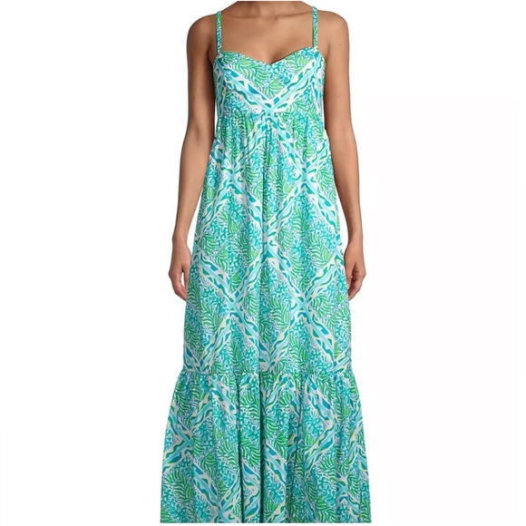 LILLY PULITZER NEW HEIDI COTTON MAXI DRESS SIZE 12 - Picture 7 of 9